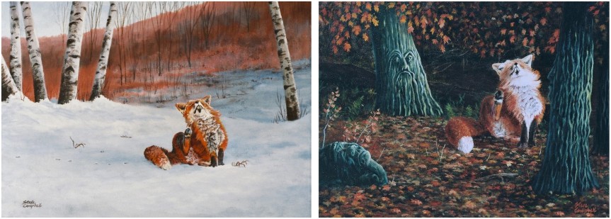 red fox paintings